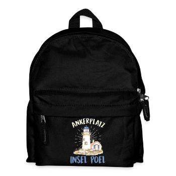 Segler ANKERPLATZ INSEL POEL Lustiges - Kinder Rucksack - Schwarz - Vorne