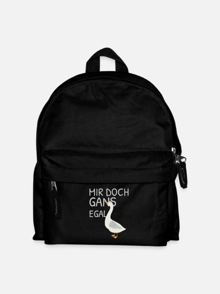 Mir doch gans egal – Wortspiel mit Gans - Kinder Rucksack - Schwarz
