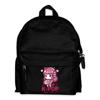 K-POP AND CHILL Kpop Korean Music Anime Cute - Kids' Backpack - black - Front
