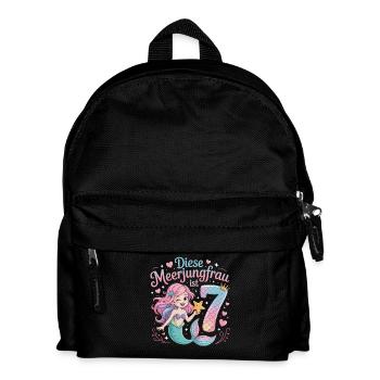 This Mermaid Is 7 Girls 7th Birthday - Kids' Backpack - black - Front