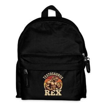 Testosaurus Rex Bodybuilding Dino Gym - Kinder Rucksack - Schwarz - Vorne
