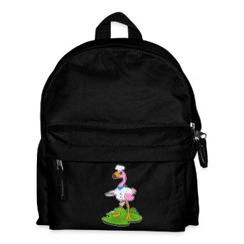 Flamingo Koch Pfanne Kochen - Kinder Rucksack - Schwarz - Vorne