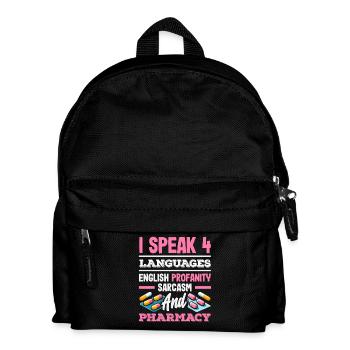Sprich 4 Sprachen Lustiger Apotheker - Kinder Rucksack - Schwarz - Vorne