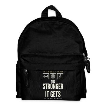 The More I Train The Stronger It Gets - Kinder Rucksack - Schwarz - Vorne