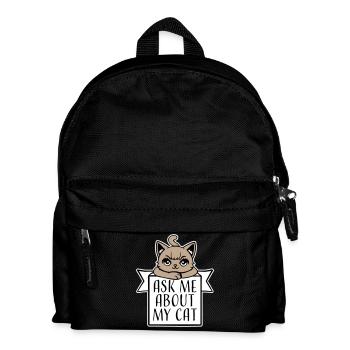 Demandez-moi pour mon chat Chat Amour des animaux Animaux - Sac à dos Enfant - noir - Devant