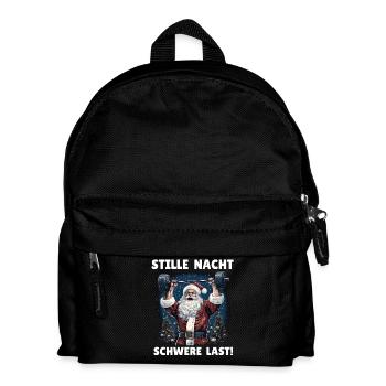 Weihnachtsmann STILLE NACHT SCHWERE LAST Lustig - Kinder Rucksack - Schwarz - Vorne
