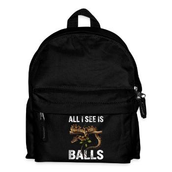 Königspython Schlangen Liebhaber Terrarium Python - Kinder Rucksack - Schwarz - Vorne