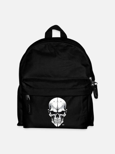 Monochrom Totenkopf weiß - Kinder Rucksack - Schwarz