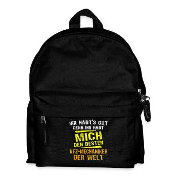 KFZ-Mechaniker Geschenk - Kinder Rucksack - Schwarz - Vorne