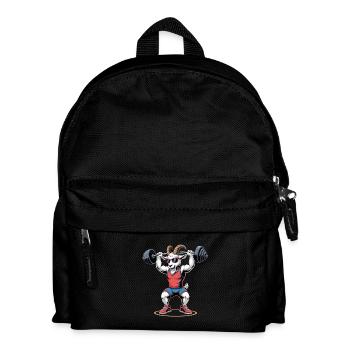 Chèvre musculatrice forte qui fait des squats - Sac à dos Enfant - noir - Devant