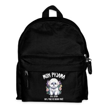 Lustiger Hund Bichon-Schlafanzug - Kinder Rucksack - Schwarz - Vorne