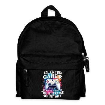 Gamer gaming enthusiast video games console funny - Kids' Backpack - black - Front