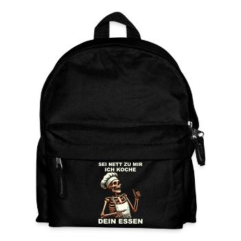 Costume drôle de chef squelette - Sois gentil avec moi - Sac à dos Enfant - noir - Devant