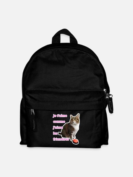Je t'aime comme j'aime les friandises rose - Sac à dos Enfant - noir