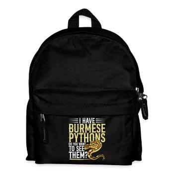  Burmese Python Hde Snake Stuffed Animal Reptile - Kids' Backpack - black - Front