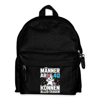 40. Geburtstag 40er 40ter 40 Jahre alt Einhorn - Kinder Rucksack - Schwarz - Vorne
