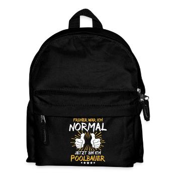 Pool Builder Saying - Kids' Backpack - black - Front