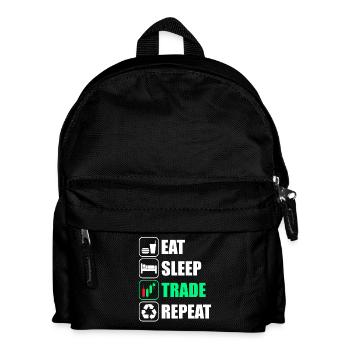 Eat sleep trade repeat Aktienmarkt Börse Trader - Kinder Rucksack - Schwarz - Vorne
