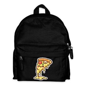 Kawaii Käse-Pizza Slice - Kinder Rucksack - Schwarz - Vorne