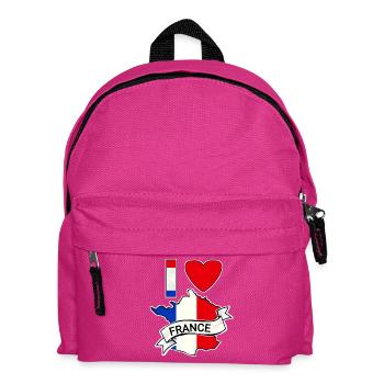 France - Flag - Map - Kids' Backpack - fuchsia - Front
