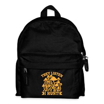 Mushroom Foraging Hunter They Listen I Hunt Morel - Kinder Rucksack - Schwarz - Vorne