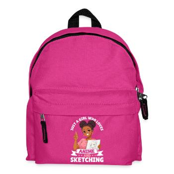 Nur Ein Mädchen, Das Anime Liebt Und Afro Zeichnet - Kinder Rucksack - Fuchsia - Vorne