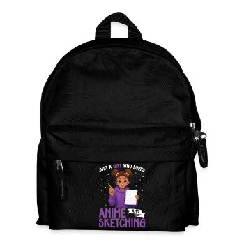 Just a girl who loves anime and draws afro - Kids' Backpack - black - Front