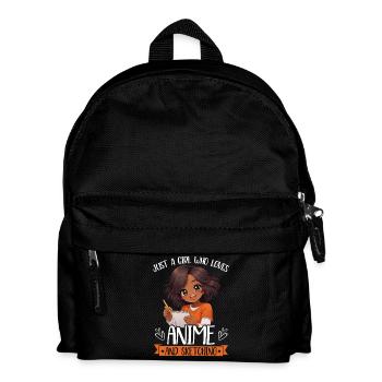 Just a girl who loves anime and draws afro - Kids' Backpack - black - Front