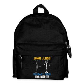 Fitness JUNGE JUNGE DU HASTDOCH TRAINIERT LUSTIG - Kinder Rucksack - Schwarz - Vorne