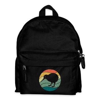 New Zealand Cute Kiwi Bird Retro Vintage - Kids' Backpack - black - Front