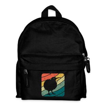 New Zealand Cute Kiwi Bird Retro Vintage NZ - Kids' Backpack - black - Front