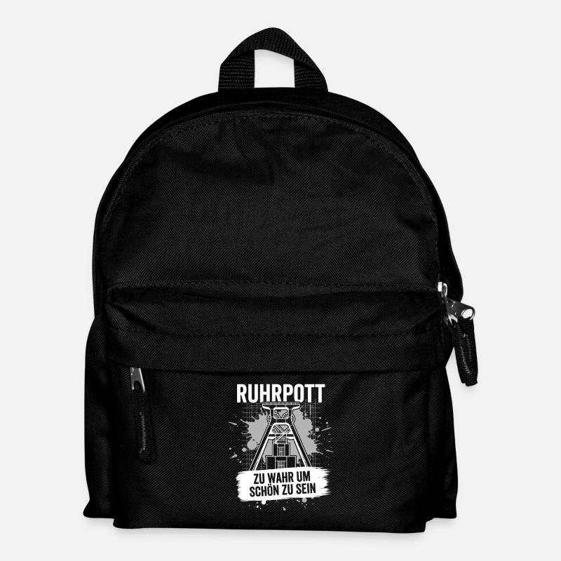 Ruhrpott Förderturm Geschenk Zeche Heimat Bergbau - Kinder Rucksack - Schwarz