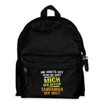 Taxifahrer Geschenk - Kinder Rucksack - Schwarz - Vorne