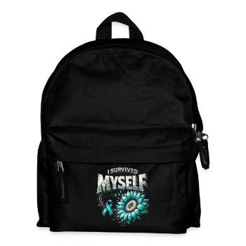 Entgiftung Entzug Suchtkrank I Survived Myself - Kinder Rucksack - Schwarz - Vorne