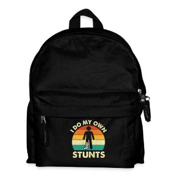 I Do My Own Stunts Funny Leg Injury Recovery - Kids' Backpack - black - Front