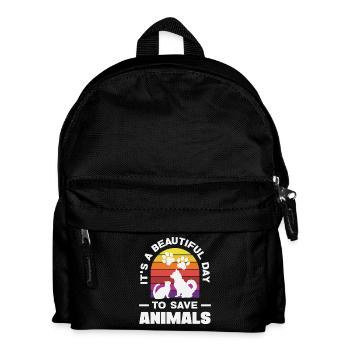 Beautiful day to rescue animals Animal sponsorship - Kids' Backpack - black - Front