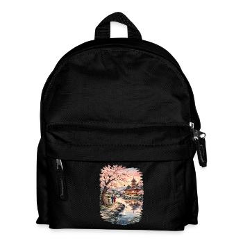 Traditional Japanese cherry blossoms - Kids' Backpack - black - Front