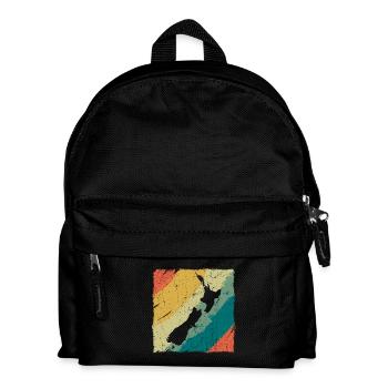 New Zealand Land Map Retro Logo Vintage NZ - Kids' Backpack - black - Front