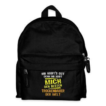 Cadeau pour constructeur de plaques de plâtre - Sac à dos Enfant - noir - Devant