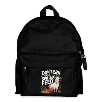 Nicht weinen über Futter | Ziege Stall Humor - Kinder Rucksack - Schwarz - Vorne
