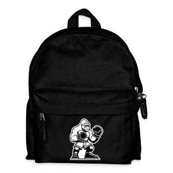 Gorilla Boxer Bold Outline - Kids' Backpack - black - Front