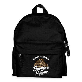 Python-Liebhaber Schlangen-Mama Terrarium-Reptilien-Papa - Kinder Rucksack - Schwarz - Vorne