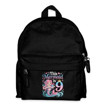 Mermaid 9th Birthday 9 Years - Kids' Backpack - black - Front