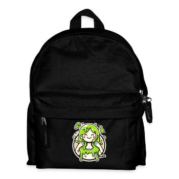 Lime Slime Girl Illustration - Kids' Backpack - black - Front