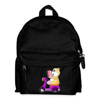 Hamster Motorroller - Kinder Rucksack - Schwarz - Vorne