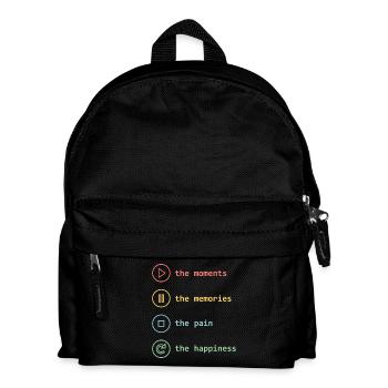 Achtsamkeit, Momente, Erinnerungen, Glück - Kinder Rucksack - Schwarz - Vorne