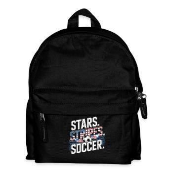 Stars Stripes Soccer – USA Fußball Fan - Kinder Rucksack - Schwarz - Vorne