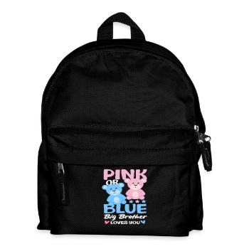 Rose ou bleu Big Brother t’aime - Sac à dos Enfant - noir - Devant