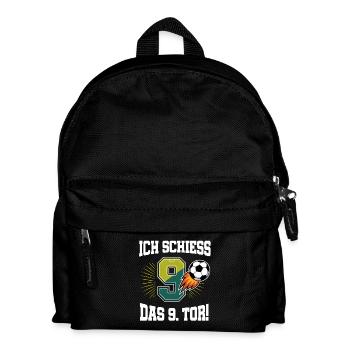 Ich Schiess 9. Tor Lustig 9. Geburtstag Fußball - Kinder Rucksack - Schwarz - Vorne