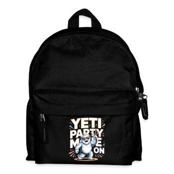 Yeti Party Mode – Lustiges Party Monster - Kinder Rucksack - Schwarz - Vorne